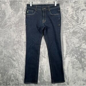 Stio Rivet Jeans Mens 30x31 Dark Blue Denim Straight Stretch Mountain Outdoor‎